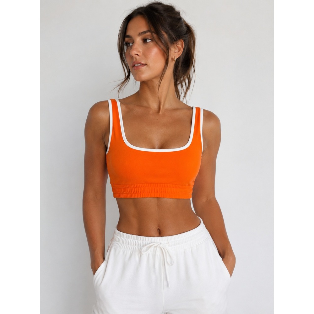 Forever 21 Orange Crop Top Women's Sleeveless Casual Summer Festival Top